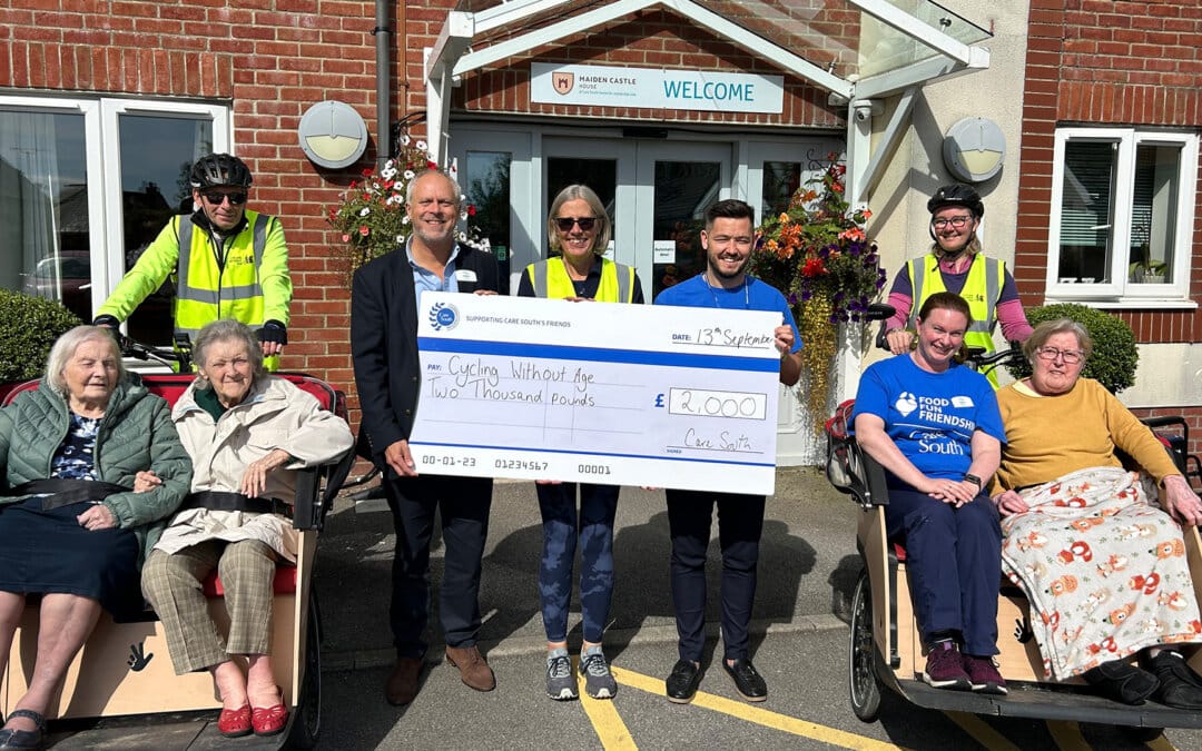 Care South donates £2,000 to Cycling Without Age Weymouth