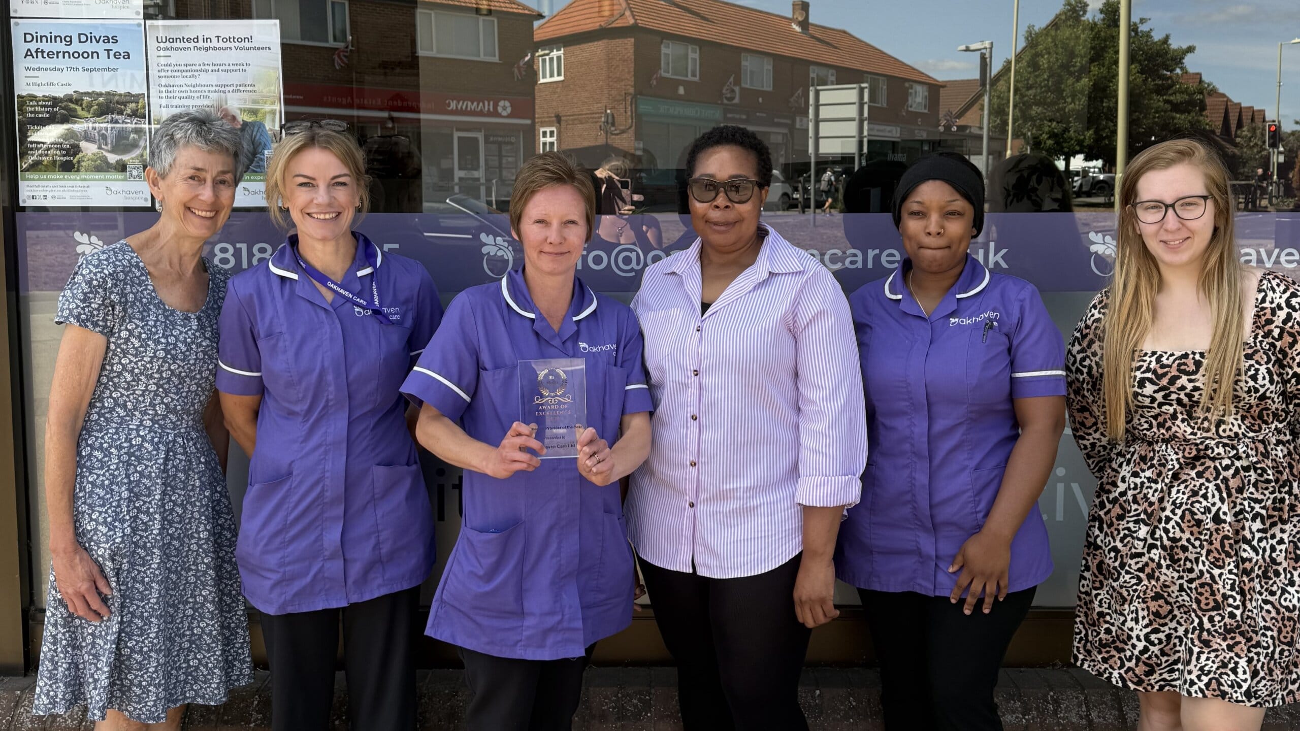 IMG_9009 Oakhaven Care Assistants receive award at their Totton office