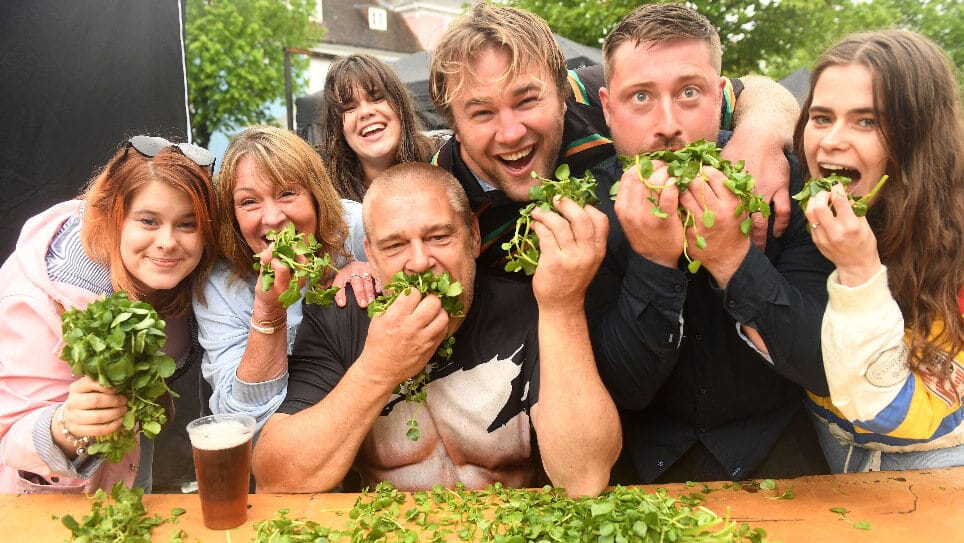 World Watercress Eating Champion Pledges to Defend Title